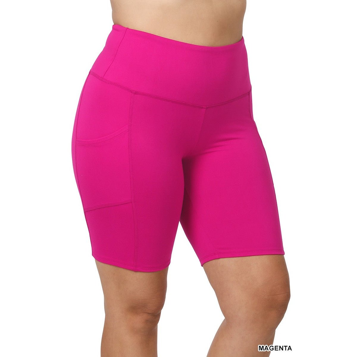 PLUS SIZE ACTIVE SHORTS WITH POCKETS