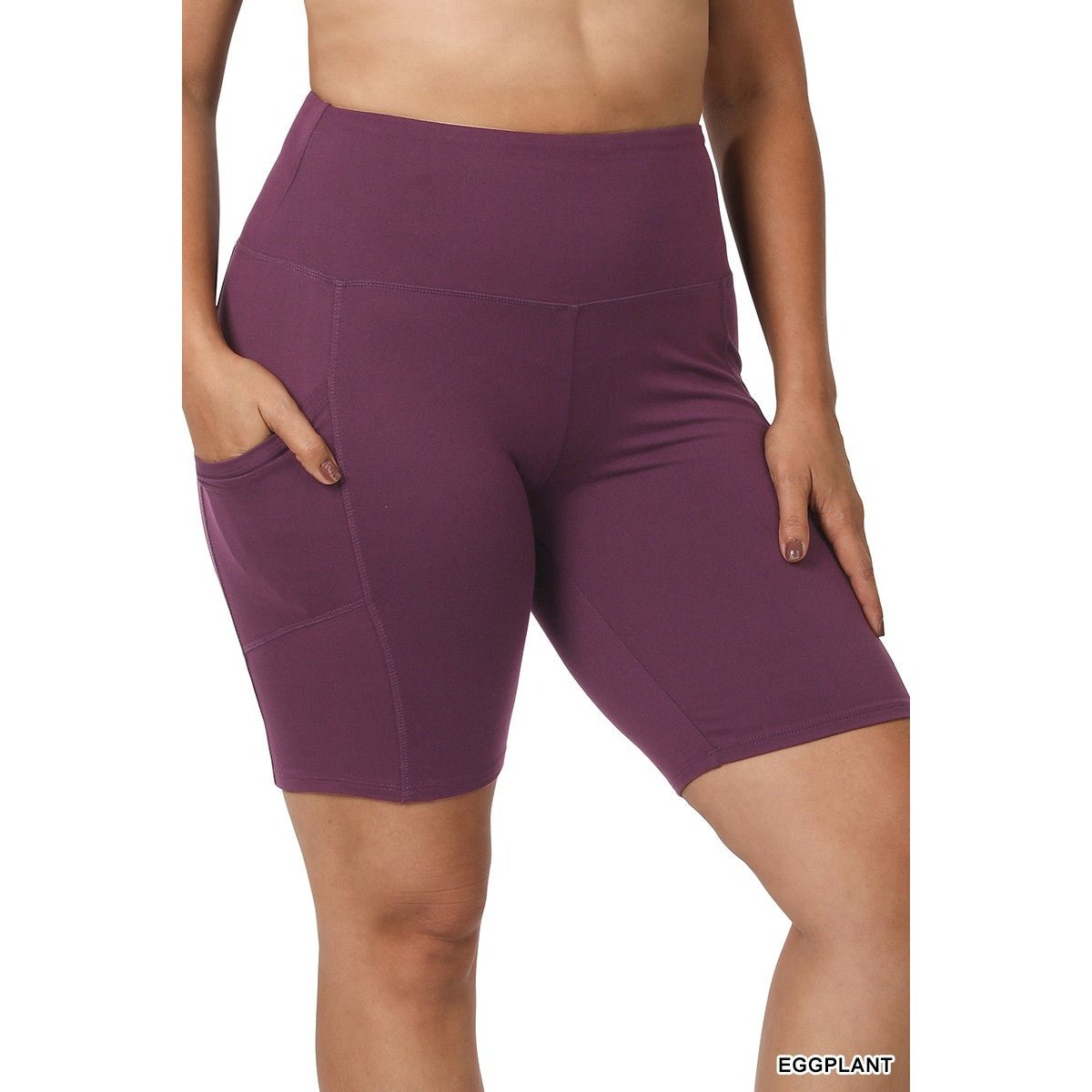 PLUS SIZE ACTIVE SHORTS WITH POCKETS