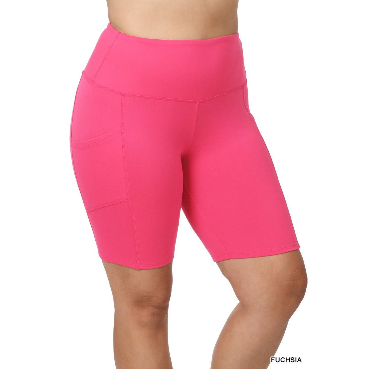 PLUS SIZE ACTIVE SHORTS WITH POCKETS