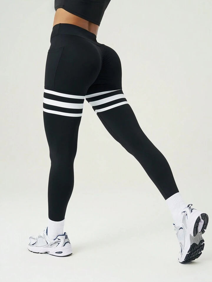 Bombshell Striped Pocket Socks Leggings