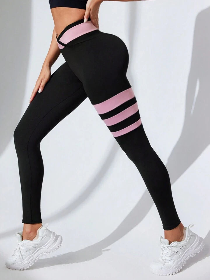 Bombshell V-Waist Striped Socks Leggings