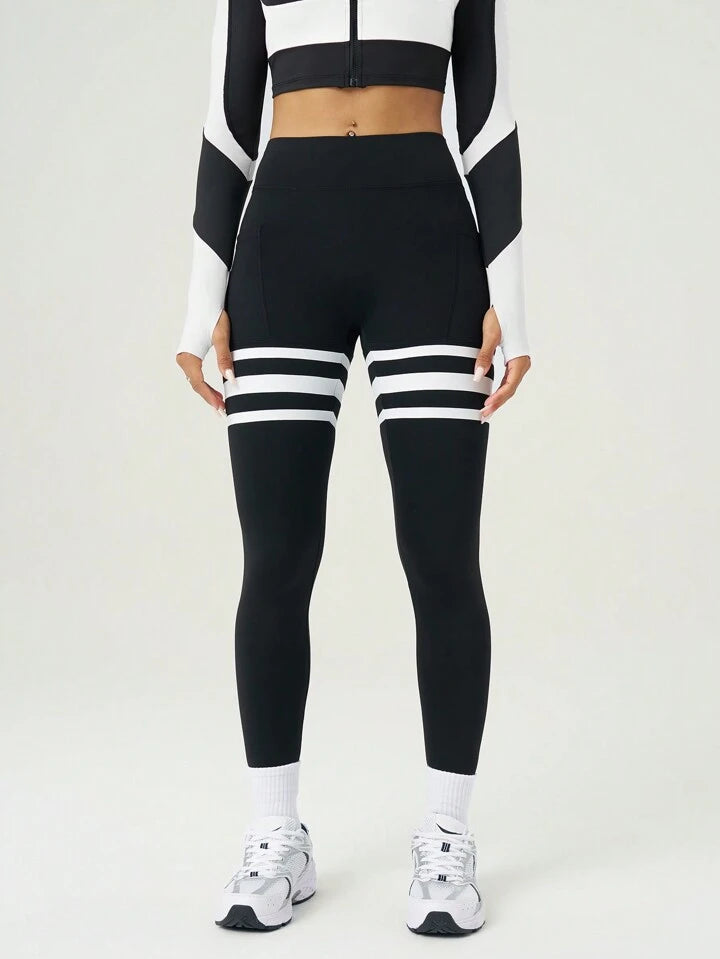 Bombshell Striped Pocket Socks Leggings