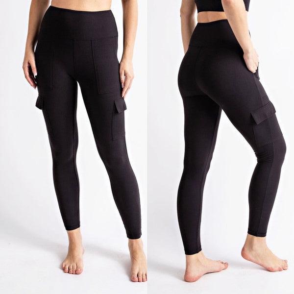 Cargo Fitness Leggings - Black  Workout pants women, Tights workout,  Workout leggings