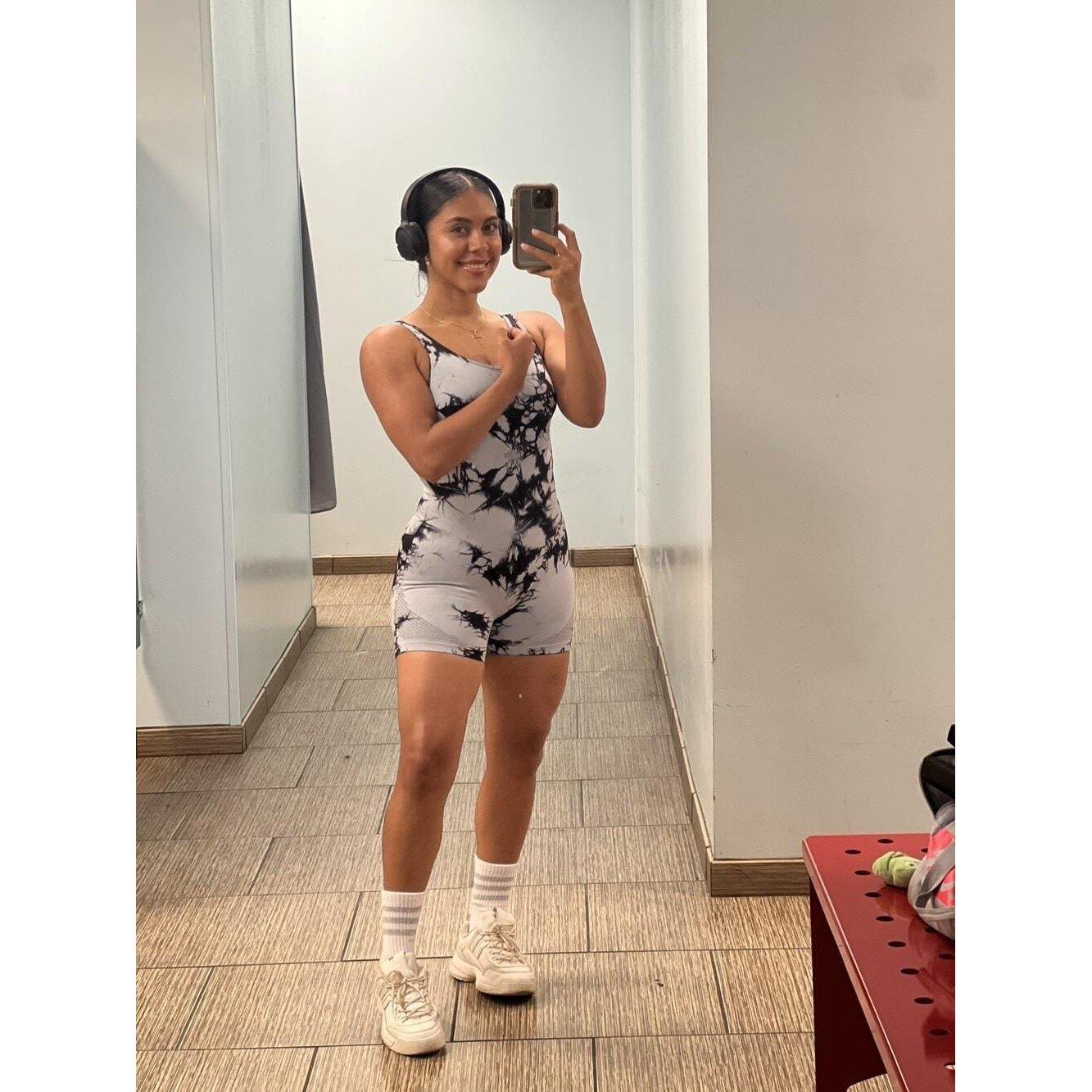 MARBLE SCRUNCH SHORTS JUMPSUITS