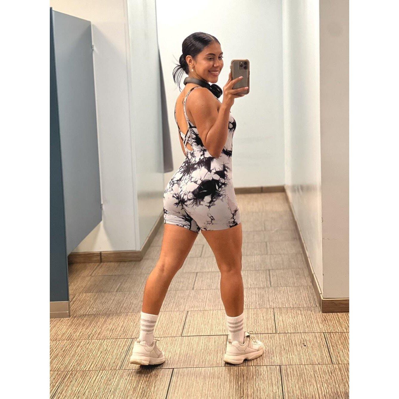 MARBLE SCRUNCH SHORTS JUMPSUITS