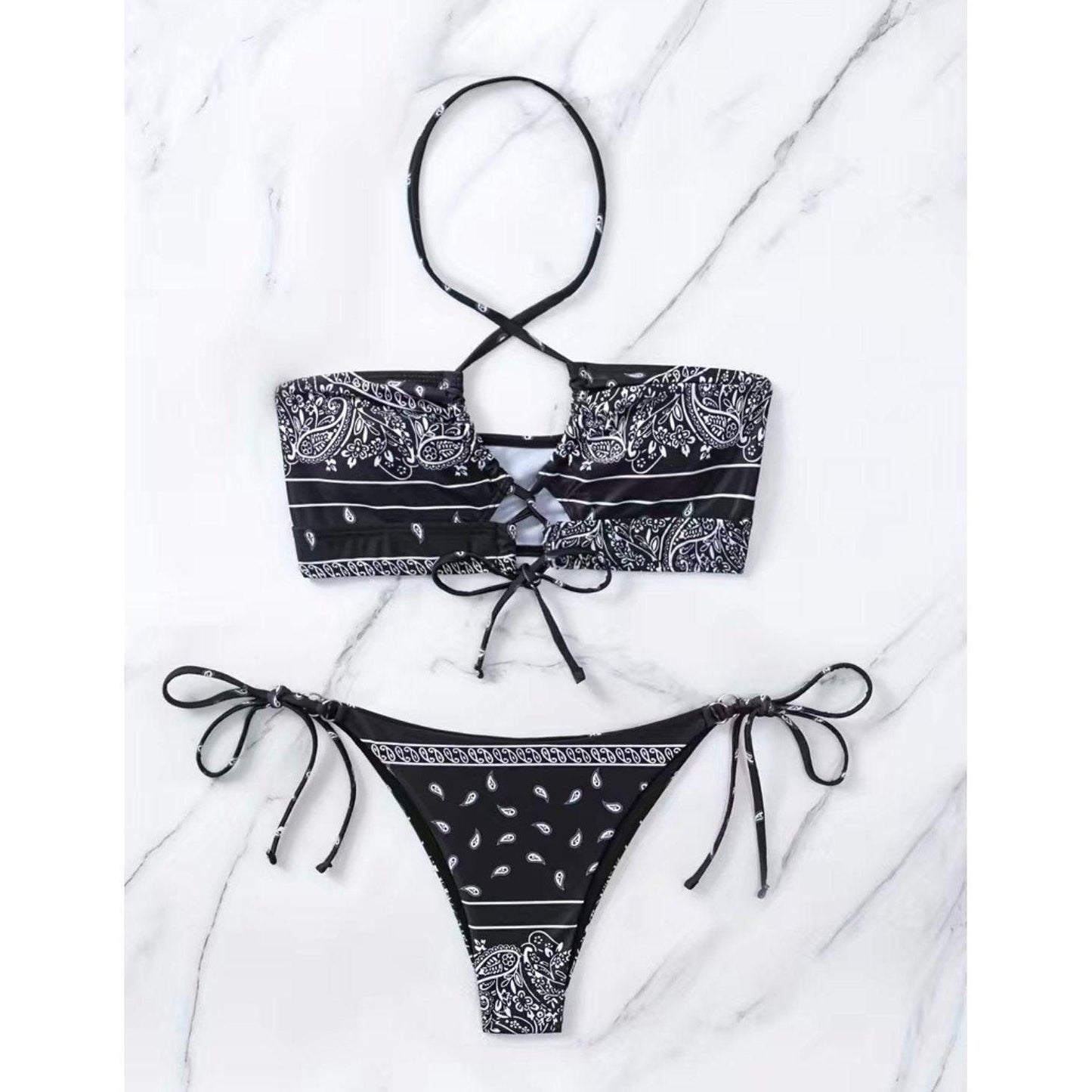 OCEAN BLVD BIKINI TWO PIECE SET - Paisley Print