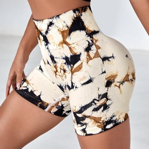 Multicolor Scrunched Tie Dye Shorts - Collection