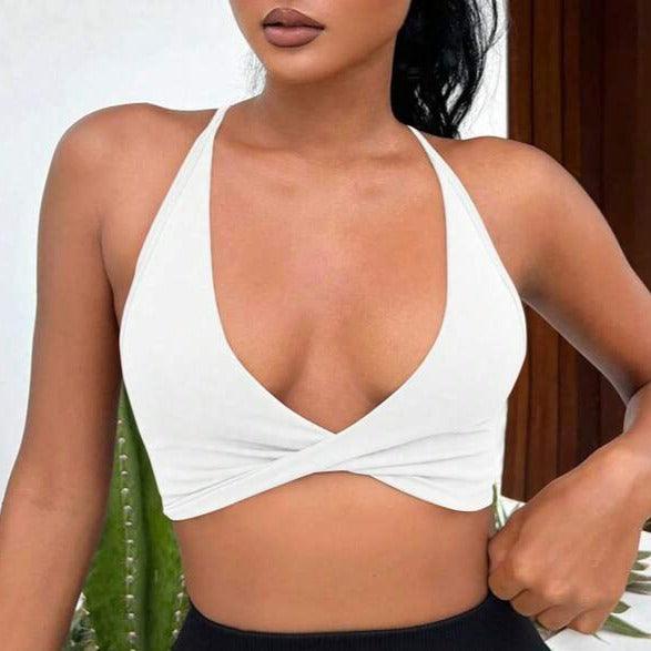TWIST FRONT BACKLESS SPORTS BRA