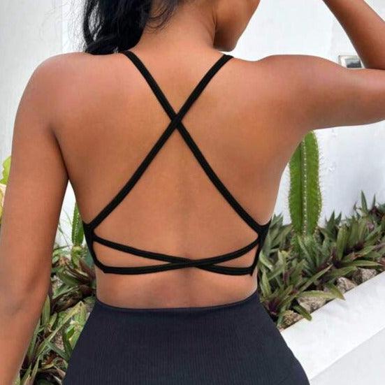TWIST FRONT BACKLESS SPORTS BRA