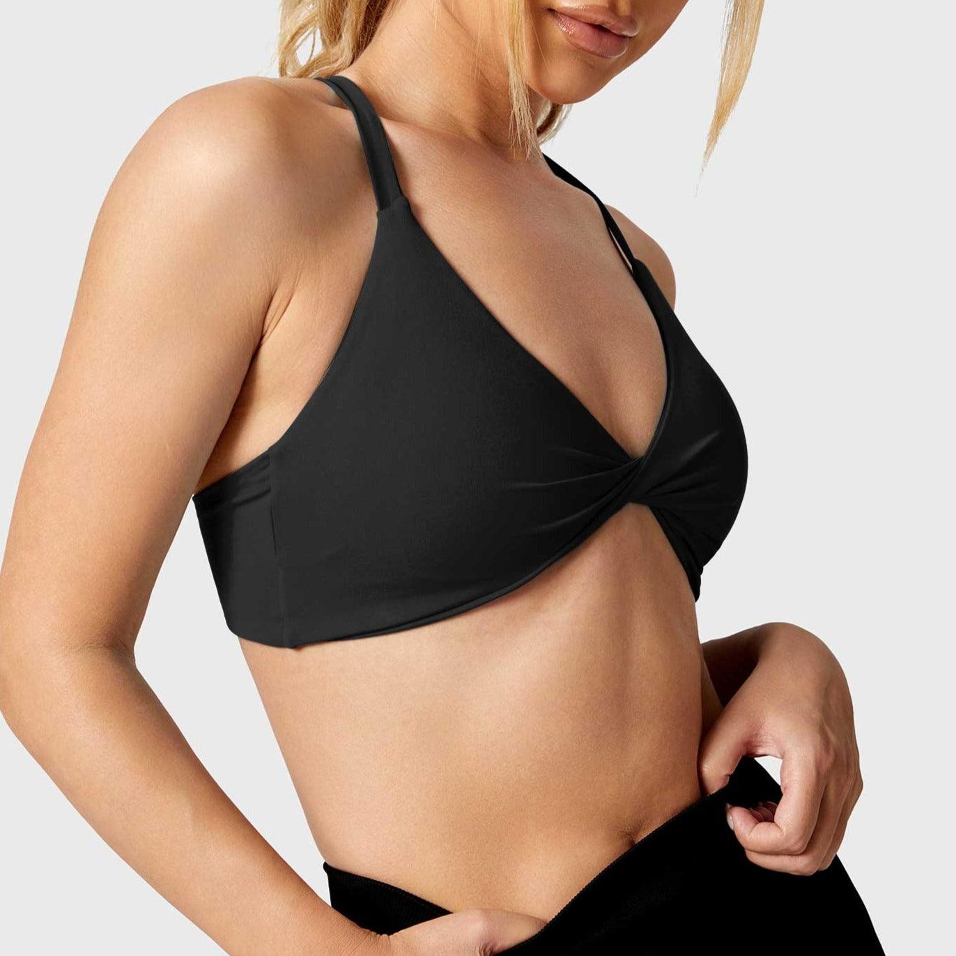 Twist Front Halter Neck Sports Bra