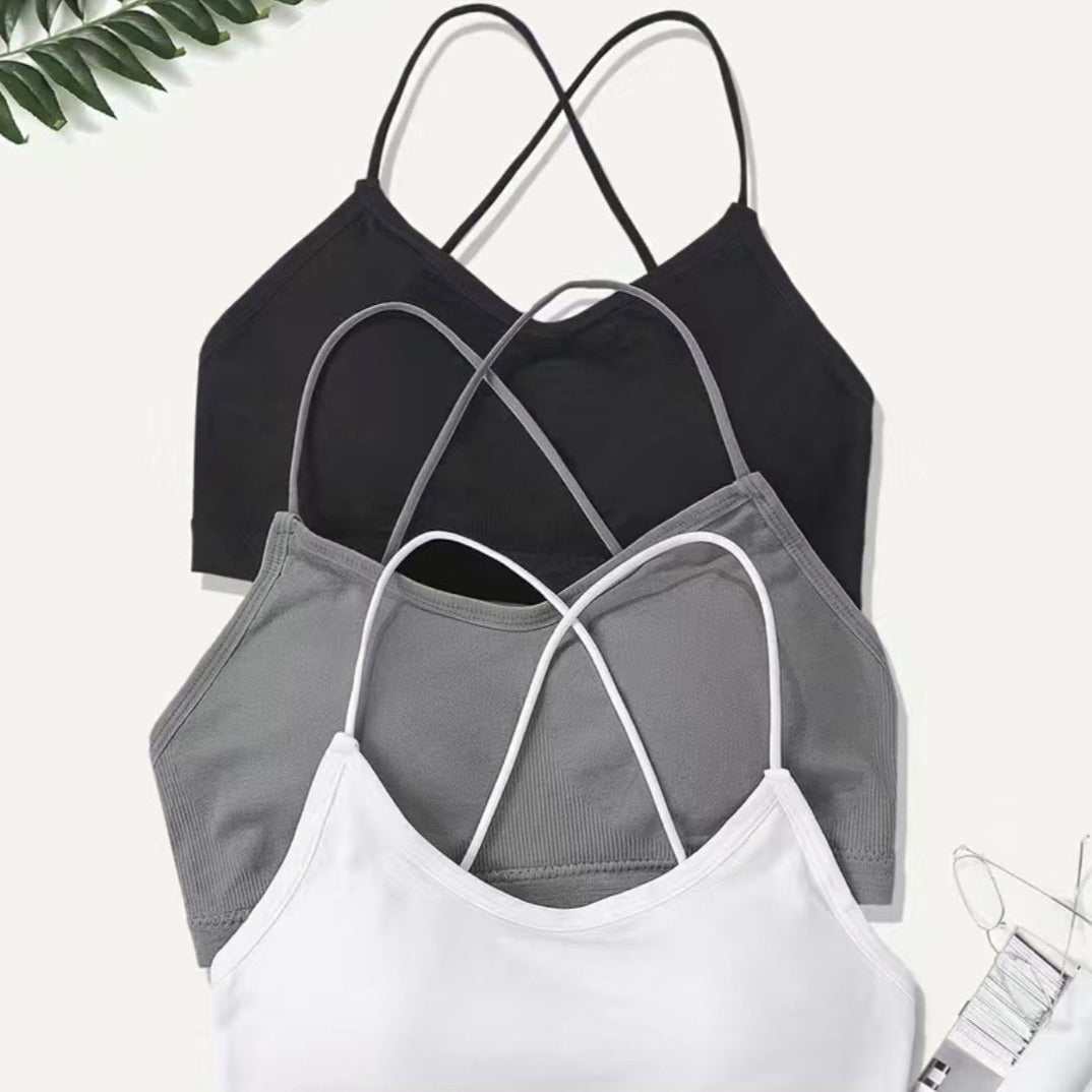 Basic Cute Sports Bra Pack - Set Of 3