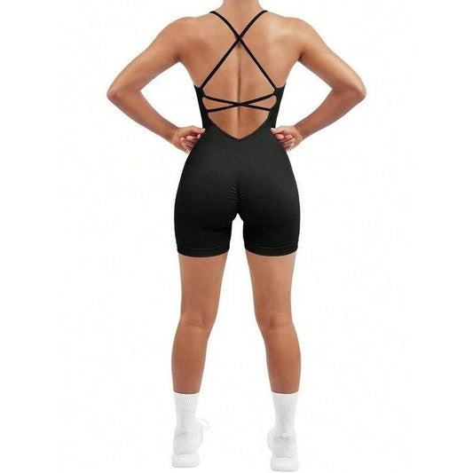 CRISS CROSS BACK WORKOUT ROMPERS