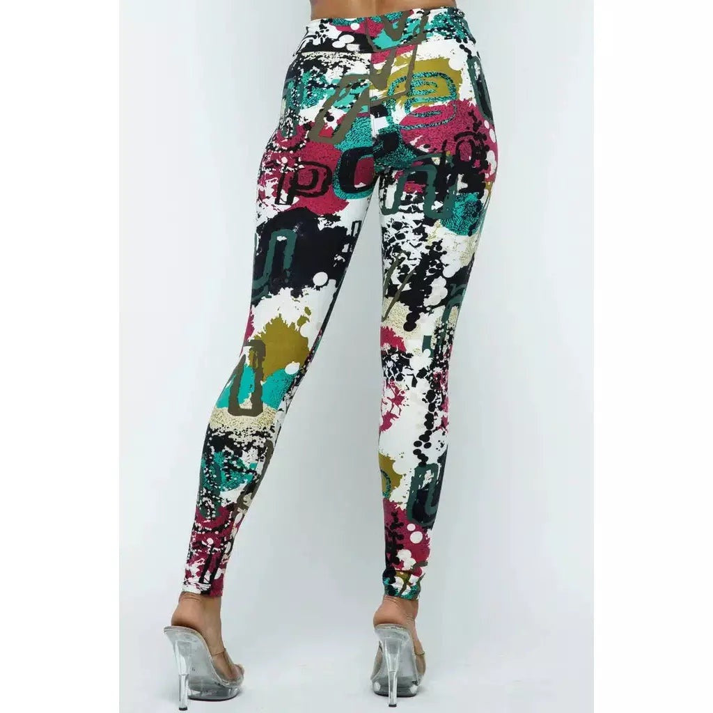 ABSTRACT BRUSHED LEGGINGS - Activewear Sale!