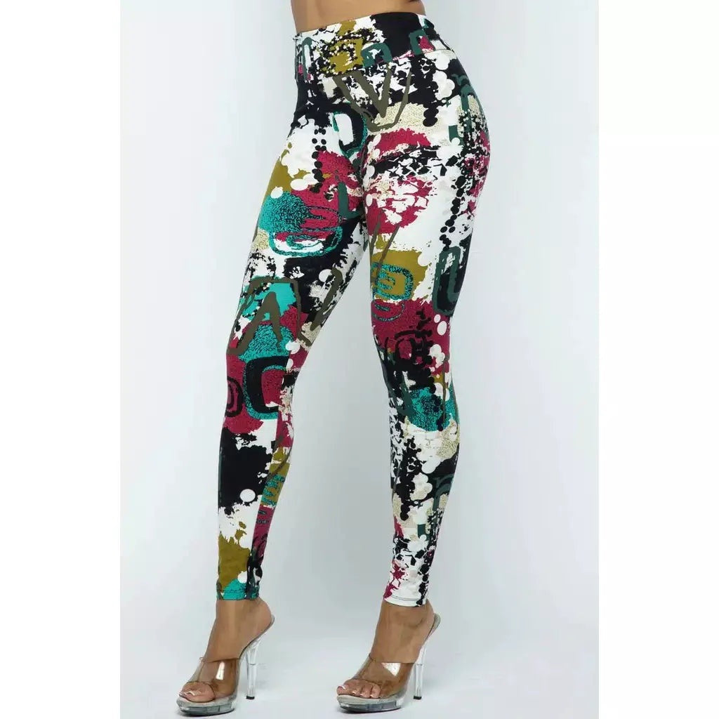 ABSTRACT BRUSHED LEGGINGS - Activewear Sale!