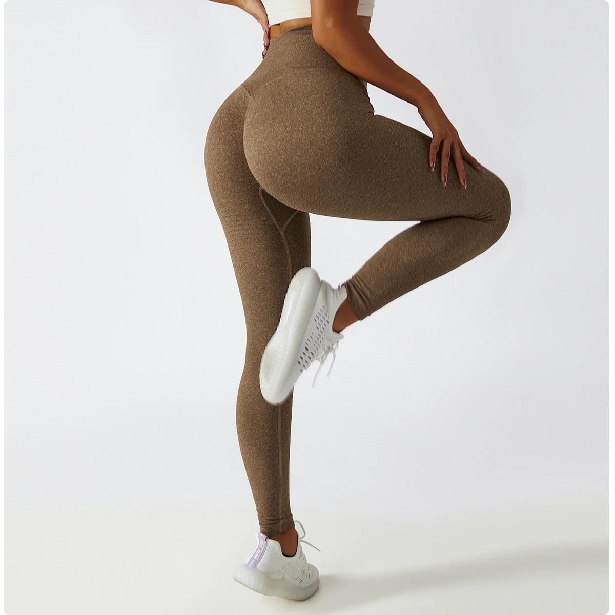 BAD BEHAVIOR SCRUNCH LEGGINGS - Marled Brown