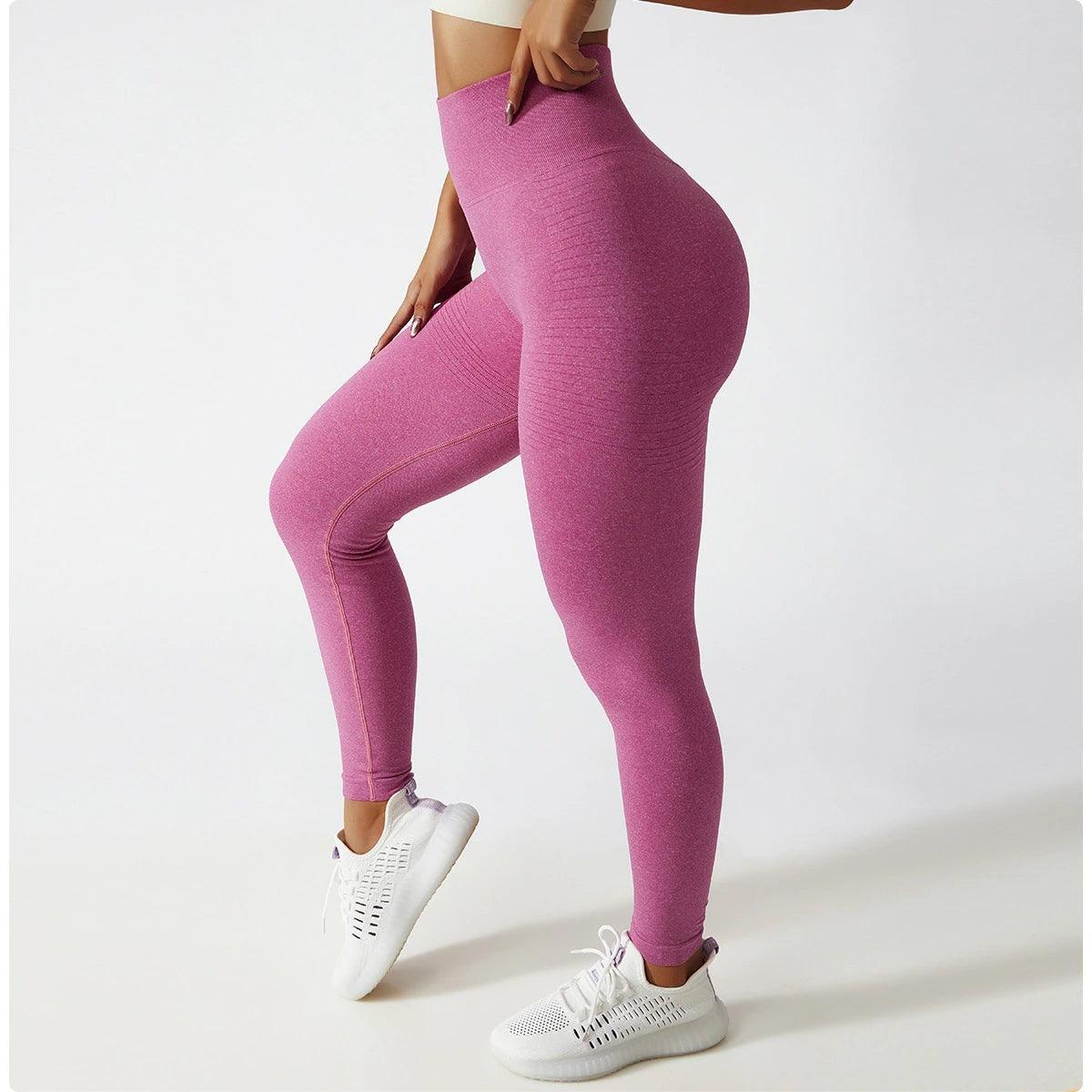BAD BEHAVIOR SCRUNCH LEGGINGS - Marled Pink