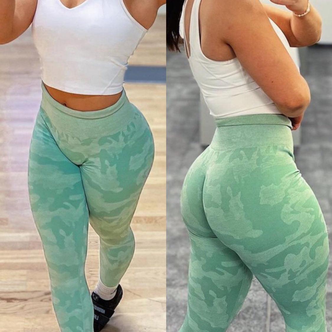 CAMO SEAMLESS LEGGINGS - Mint Green