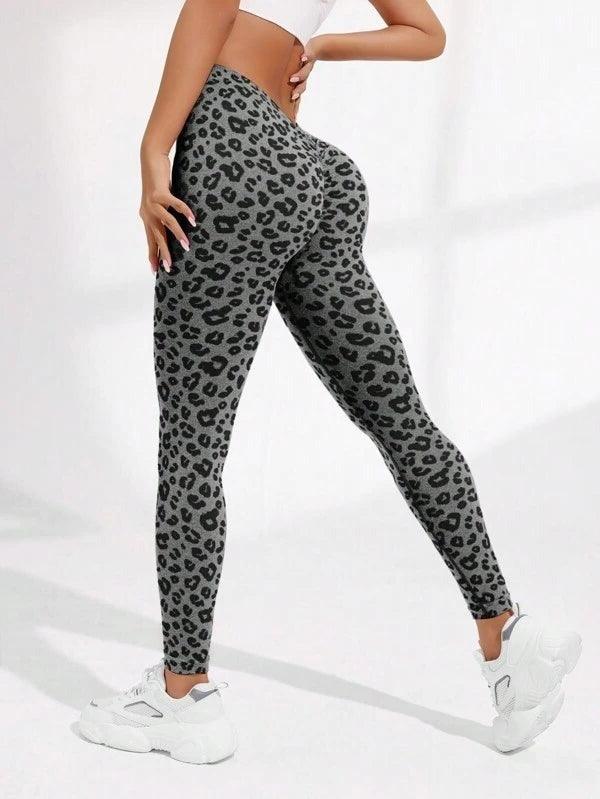 BLACK LEOPARD V-BACK LEGGINGS