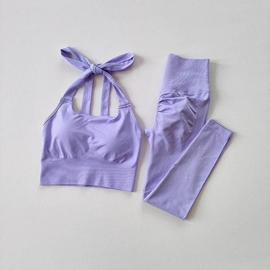 HALTER SCRUNCH BUTT LEGGINGS SET - 5 Colorways