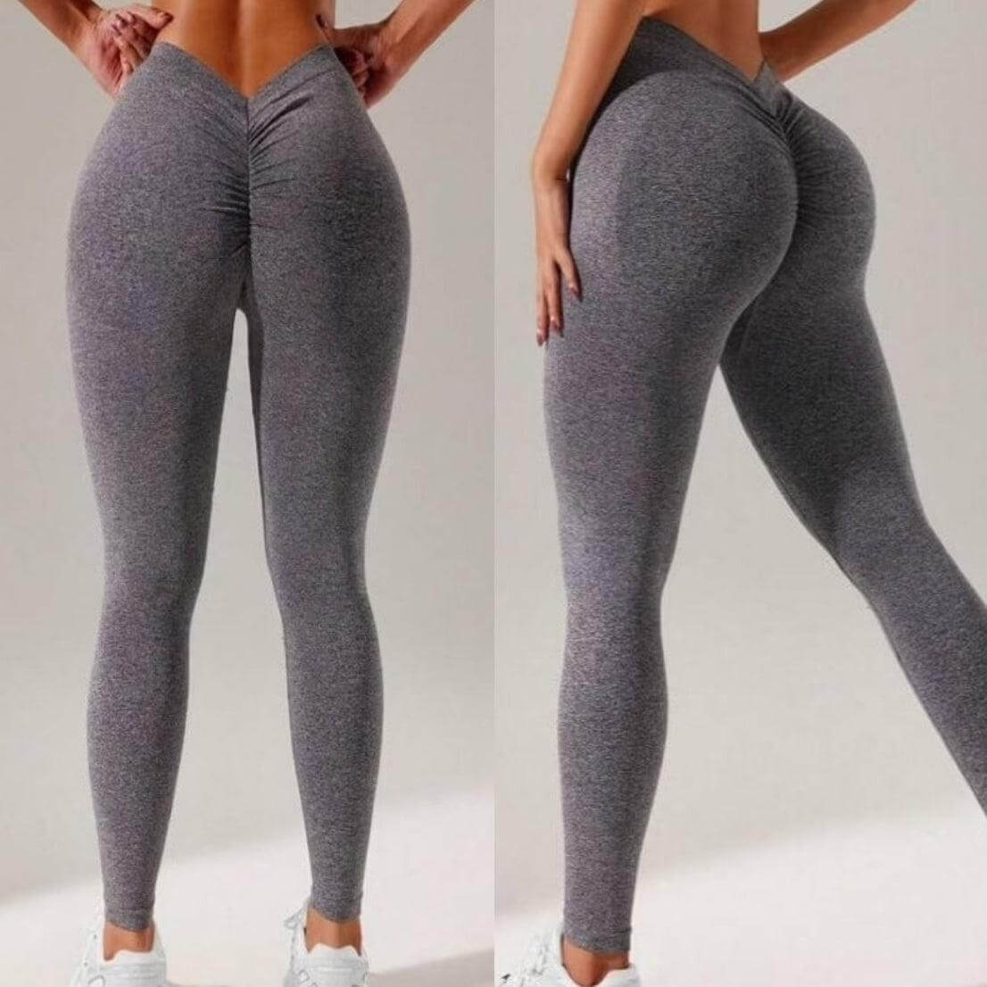 heather grey v-back leggings