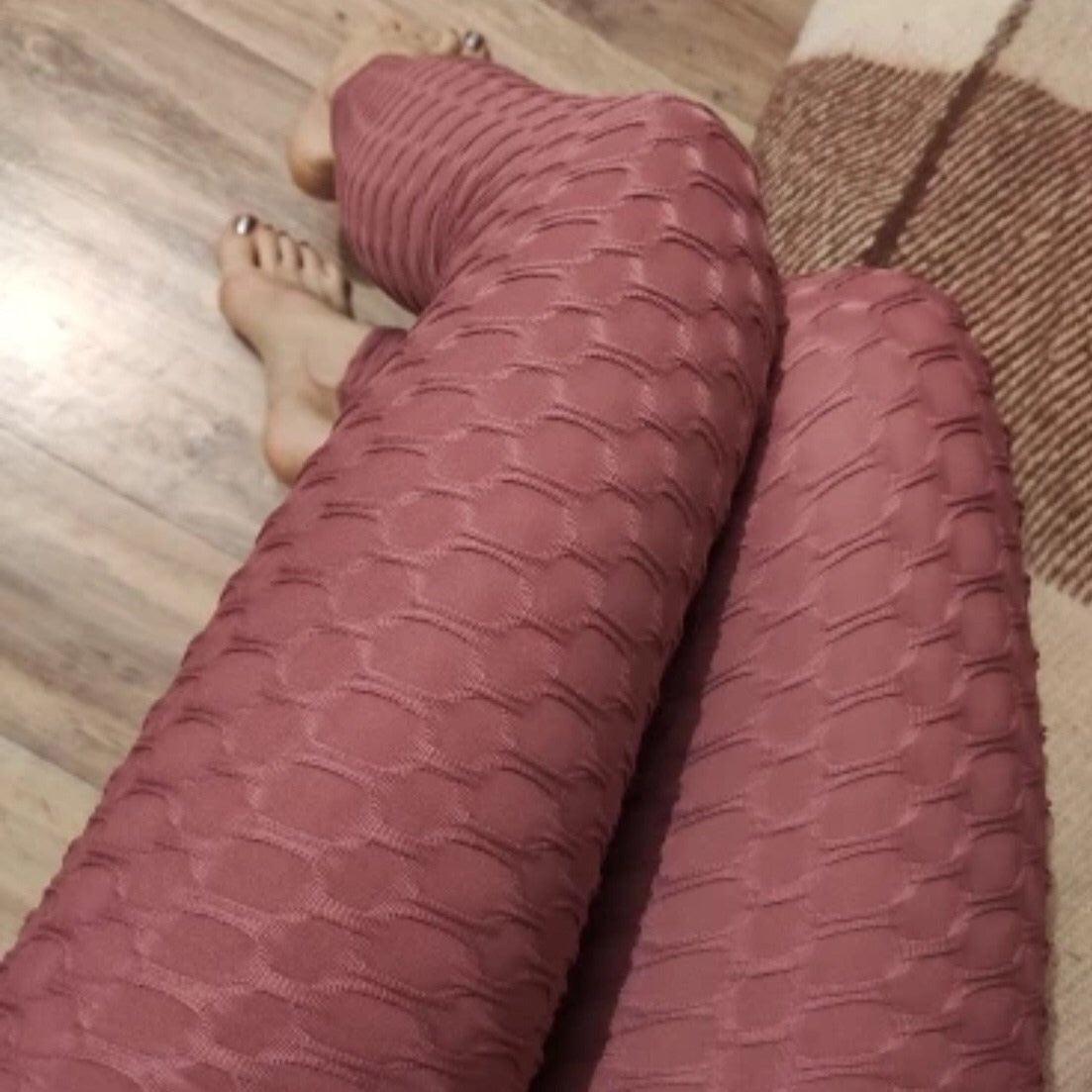 HONEYCOMB SCRUNCH LEGGINGS - Mauve