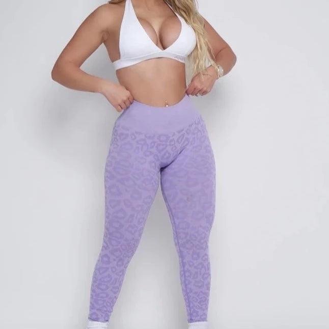 LEOPARD SEAMLESS LEGGINGS - Lilac