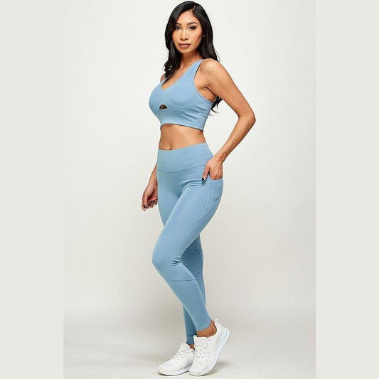LULU HYBRID LEGGING SET - Blue