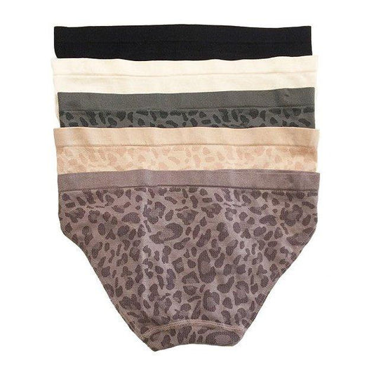 No Show Briefs - Leopard 5PK