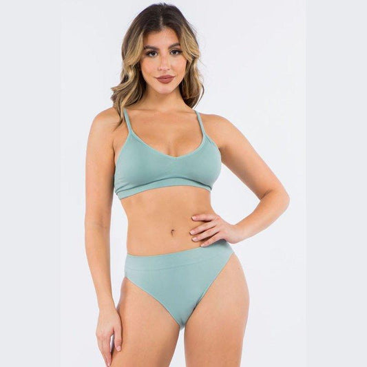 No Show Seamless Bra & Panty Set - Briefs