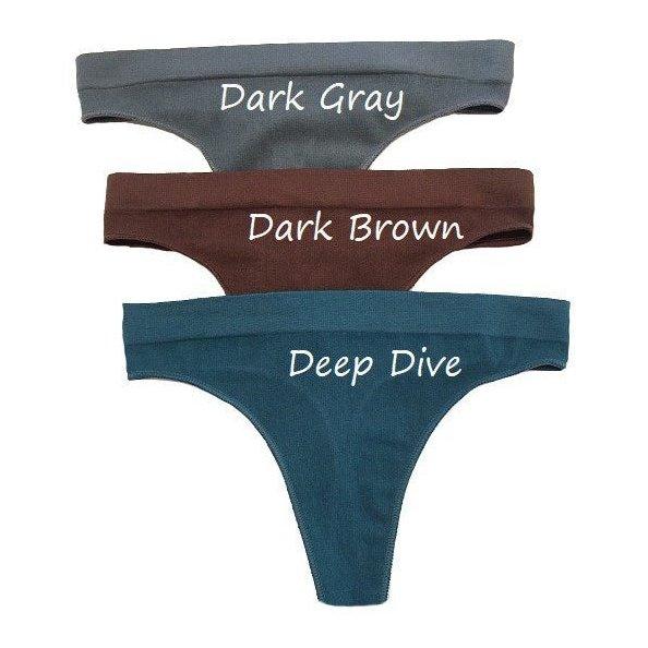 No Show Seamless Ribbed Bra & Panty Set - Thong