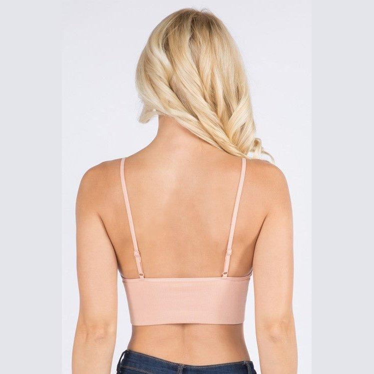 No Show Seamless Ribbed Bra & Panty Set - Thong