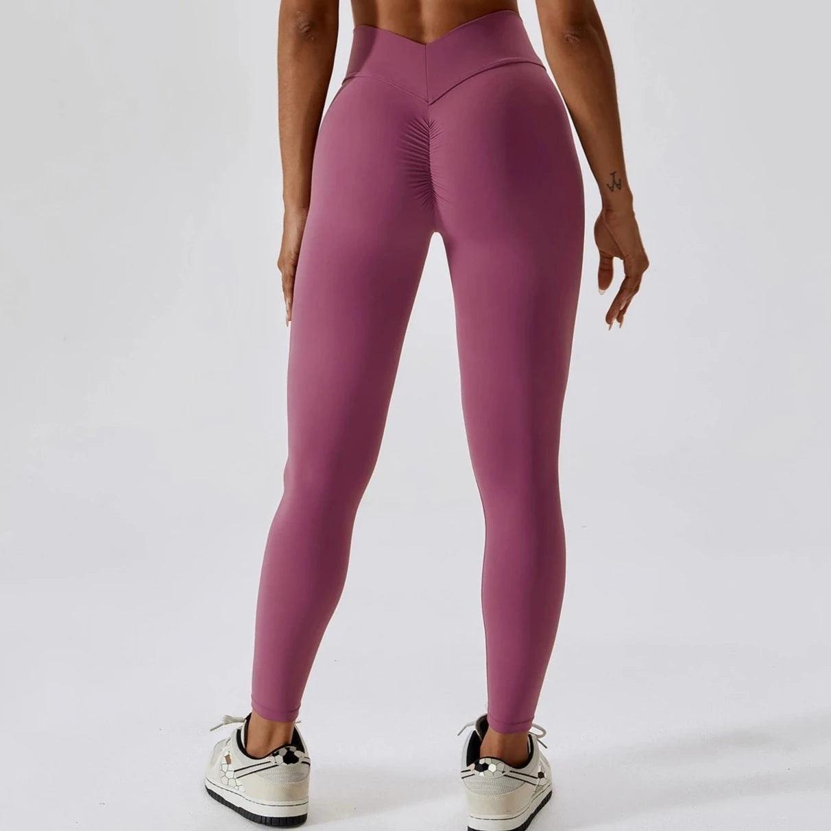 V BACK LEGGINGS - High Waisted & Butt Scrunch