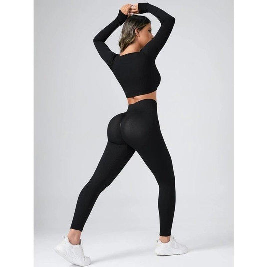 SEAMLESS RIBBED LEGGINGS SET - Activewear Sale!