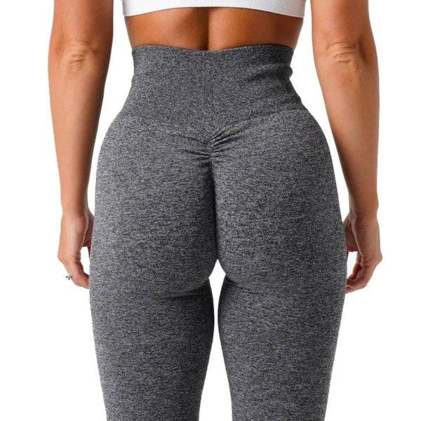 SEAMLESS SCRUNCH LEGGINGS - Grey Speckled