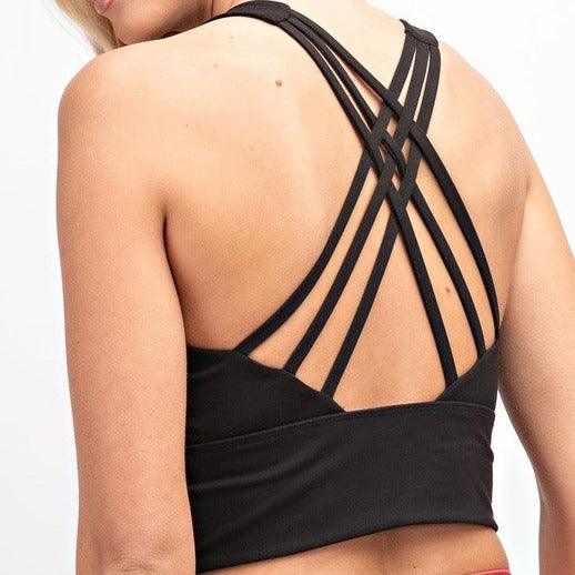 Strappy Criss Cross Back Bra Top - 2 Colorways