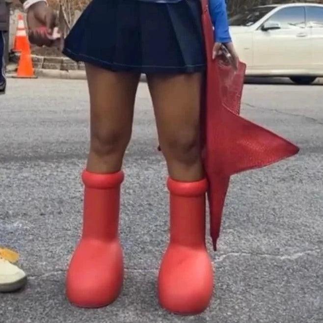 The Viral Big Red Boots
