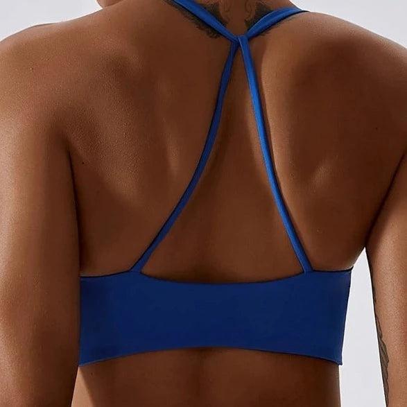 TWIST FRONT HALTER NECK SPORTS BRA