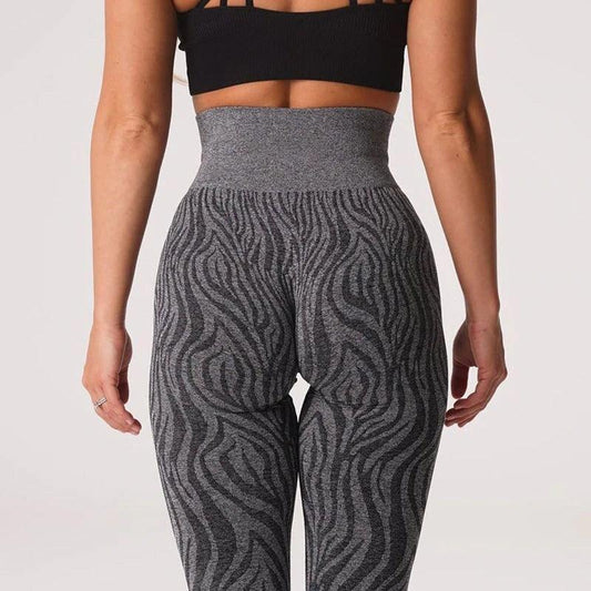 ZEBRA SEAMLESS LEGGINGS - Black