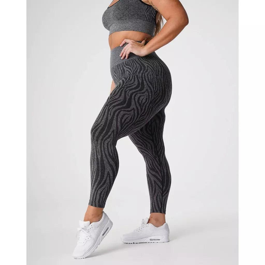 ZEBRA SEAMLESS LEGGINGS - Black