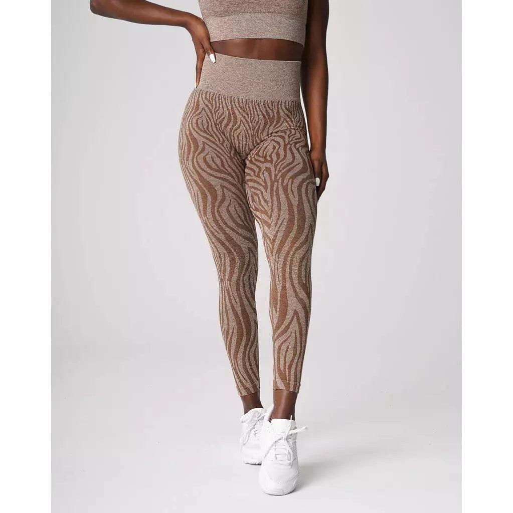 ZEBRA SEAMLESS LEGGINGS - Mocha