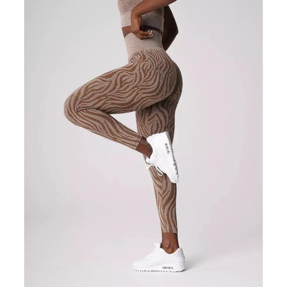ZEBRA SEAMLESS LEGGINGS - Mocha