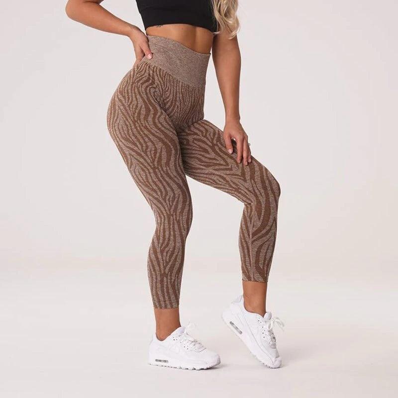 ZEBRA SEAMLESS LEGGINGS - Mocha