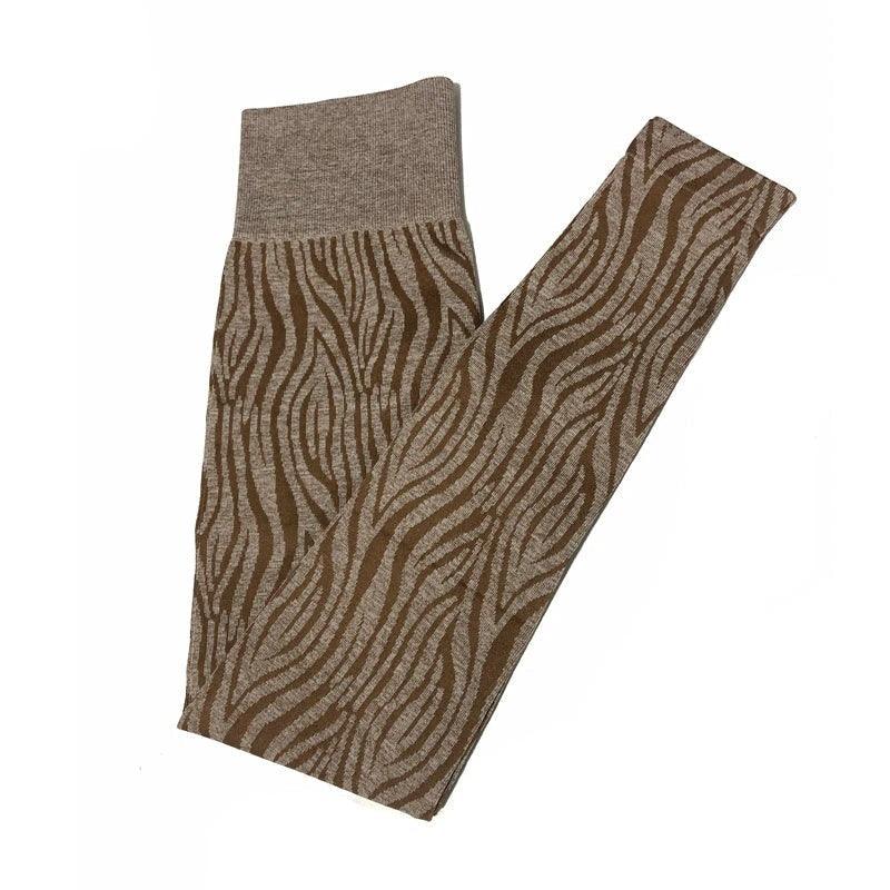 ZEBRA SEAMLESS LEGGINGS - Mocha