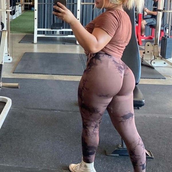 Marble Scrunch Butt Leggings