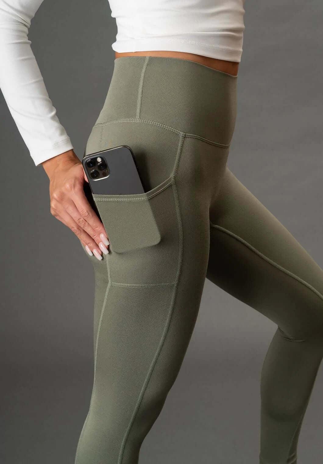 high waisted workout leggings with pockets