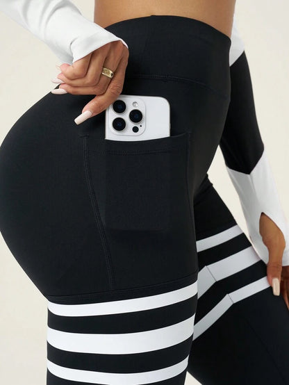 Bombshell Striped Pocket Socks Leggings