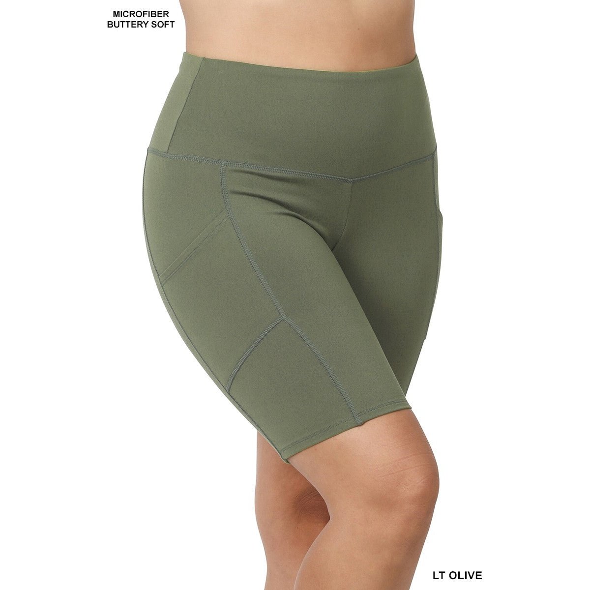 PLUS SIZE ACTIVE SHORTS WITH POCKETS