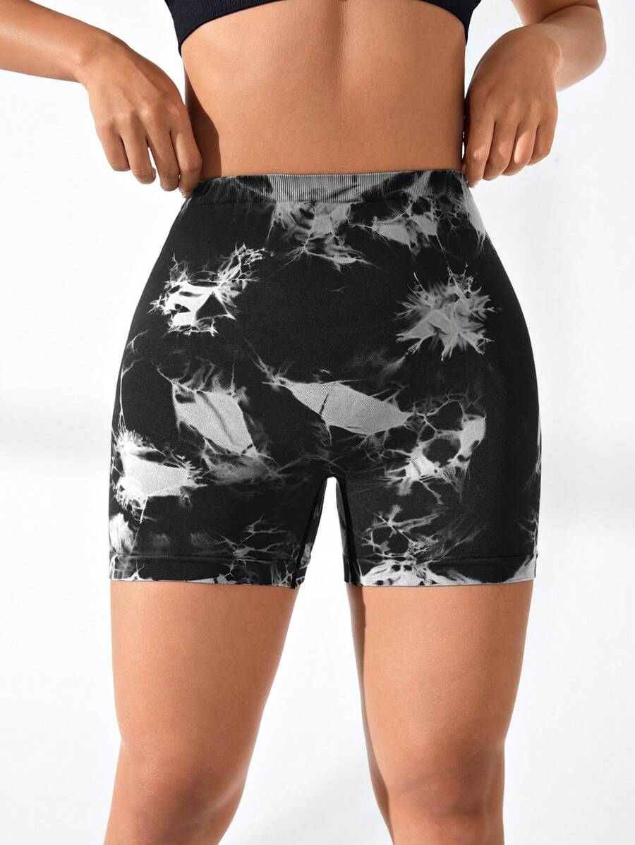 V-BACK MARBLE SCRUNCH SHORTS