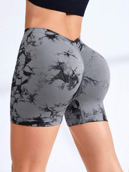 V-back Marble Scrunch Shorts