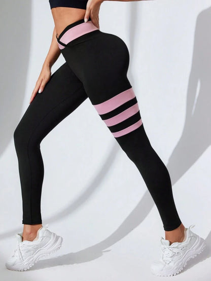 Bombshell V-Waist Striped Socks Leggings